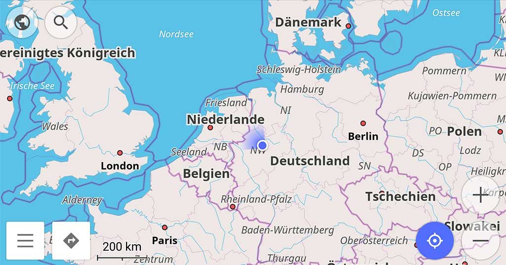 Osmand mit Basiskarte | Übersicht