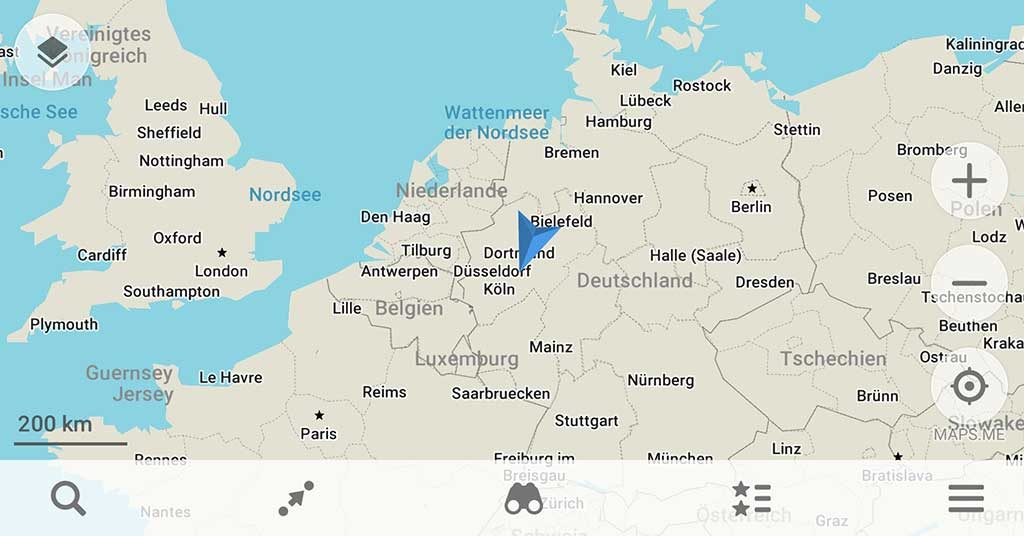 MAPS.ME mit Basiskarte (offline) | Übersicht