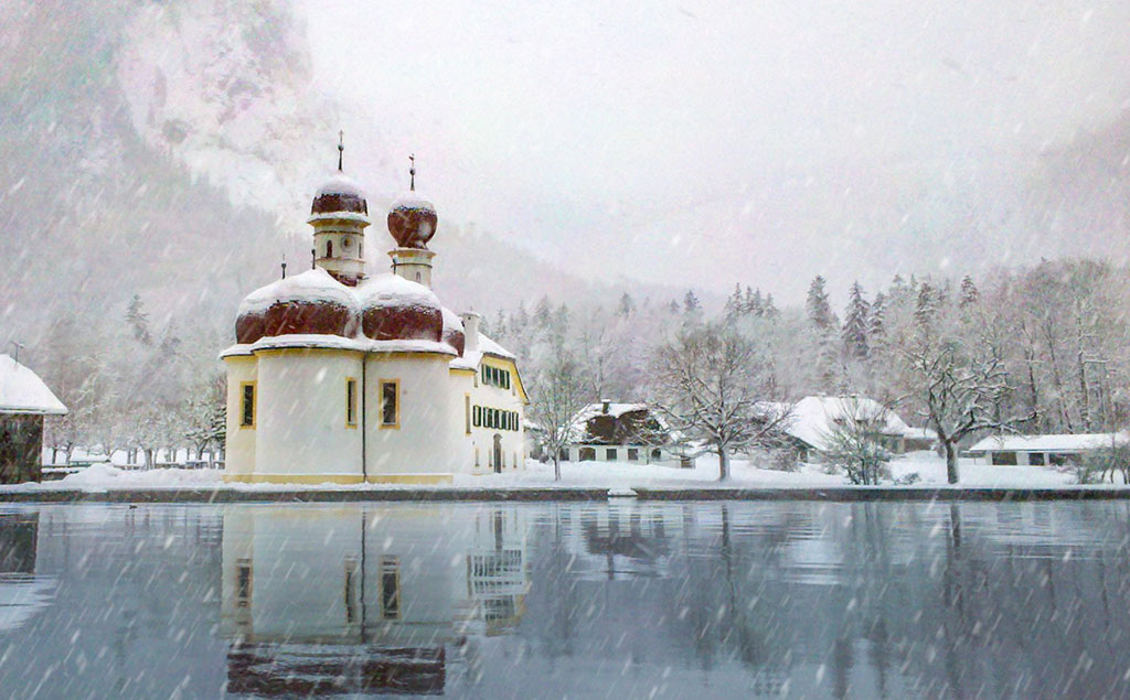Schönau am Königssee; Kirche St. Bartholomä am Königssee